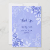 Moderne bloemen en bladeren voor bruiloft bedankkaart (Voorkant)