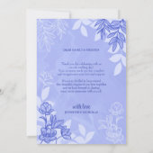 Moderne bloemen en bladeren voor bruiloft bedankkaart (Achterkant)