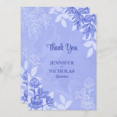 Moderne bloemen en bladeren voor bruiloft bedankkaart (Voorkant / Achterkant)