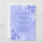 Moderne bloemen en bladeren voor bruiloft kaart (Voorkant)