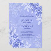 Moderne bloemen en bladeren voor bruiloft kaart (Voorkant / Achterkant)