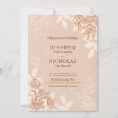 Moderne bloemen en bladeren voor bruiloft kaart (Voorkant)