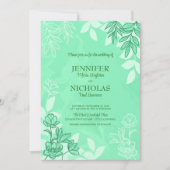 Moderne bloemen en bladeren voor bruiloft kaart (Voorkant)