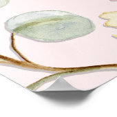 Moderne bloemen- en bladwelkomstpastel bruidsdouch poster (Hoek)