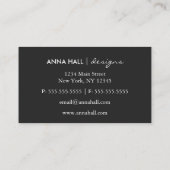 Moderne bloemen en gouden folie strepen visitekaartje (Achterkant)