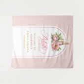 Moderne bloemen en prosecco feestelijke muurdecora wandkleed (Voorkant (horizontaal))