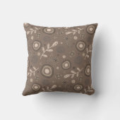 Moderne Bloemen en Stengels Bruine Inspirivity Kussen (Achterkant)