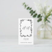 Moderne bloemen en wijnstokken grens sieraden ontw visitekaartje (Staand voorkant)