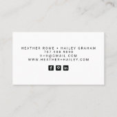 Moderne bloemen en wijnstokken grens sieraden ontw visitekaartje (Achterkant)