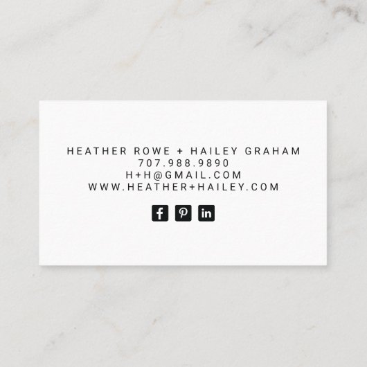 Moderne bloemen en wijnstokken grens sieraden ontw visitekaartje (Achterkant)