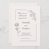 Moderne Bloemen Engagement Party bruiloft uitnodig (Voorkant / Achterkant)