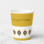 Moderne bloemen geaccentueerd papieren bekers (Achterkant)