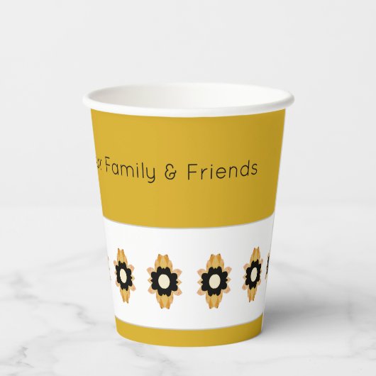 Moderne bloemen geaccentueerd papieren bekers (Achterkant)