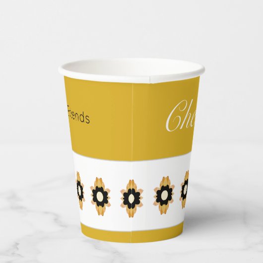 Moderne bloemen geaccentueerd papieren bekers (Rechts)