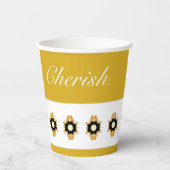 Moderne bloemen geaccentueerd papieren bekers (Voorkant)