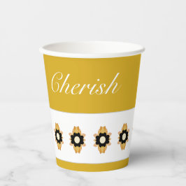 Moderne bloemen geaccentueerd papieren bekers