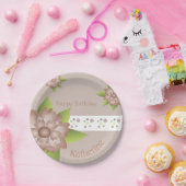 Moderne bloemen geaccentueerd papieren bordje (Feest)