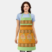 Moderne bloemen geaccentueerd schort (Gedragen)