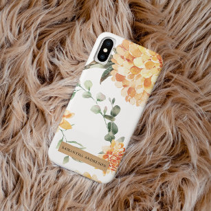 Moderne bloemen Geel en Kraft Persoonlijke Gift Case-Mate iPhone Case