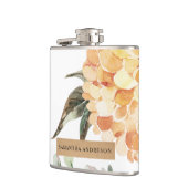 Moderne bloemen Geel en Kraft Persoonlijke Gift Heupfles (Links)