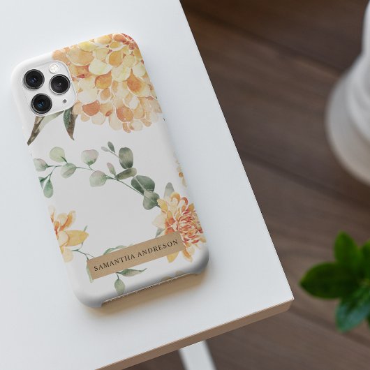 Moderne bloemen Geel en Kraft Persoonlijke Gift iPhone Hoesje