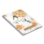 Moderne bloemen Geel en Kraft Persoonlijke Gift Notitieboek (Rechterzijde)