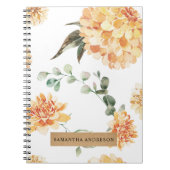 Moderne bloemen Geel en Kraft Persoonlijke Gift Notitieboek (Voorkant)