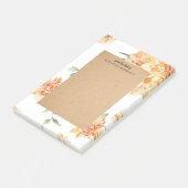 Moderne bloemen Geel en Kraft Persoonlijke Gift Post-it® Notes (Schuin)