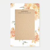 Moderne bloemen Geel en Kraft Persoonlijke Gift Post-it® Notes (Voorkant)