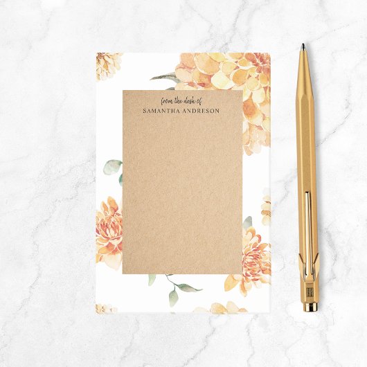 Moderne bloemen Geel en Kraft Persoonlijke Gift Post-it® Notes