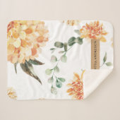 Moderne bloemen Geel en Kraft Persoonlijke Gift Sherpa Deken (Voorkant (horizontaal))