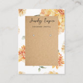 Moderne Bloemen Geel & Kraft Verdienhouder Visitekaartje (Voorkant)