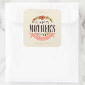 Moderne Bloemen Gelukkige Moederdag Vierkante Sticker (Tas)