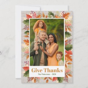 MODERNE BLOEMEN Gelukkige Thanksgiving-kaart Bedankkaart
