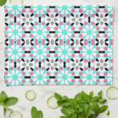 Moderne bloemen geometrisch theedoek (Gevouwen)