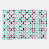 Moderne bloemen geometrisch theedoek (Horizontaal)