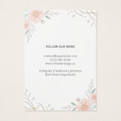 Moderne Bloemen Gepersonaliseerde Oorbel Display S Visitekaartje (Achterkant)