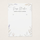 Moderne Bloemen Gepersonaliseerde Oorbel Display S Visitekaartje (Voorkant)