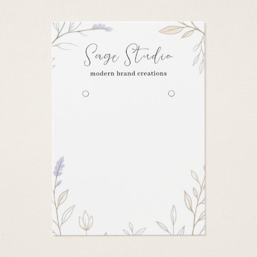 Moderne Bloemen Gepersonaliseerde Oorbel Display S Visitekaartje (Voorkant)