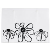 Moderne bloemen geschenkzak groot cadeauzakje (Voorkant)