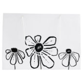 Moderne bloemen geschenkzak groot cadeauzakje (Achterkant)