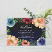 Moderne Bloemen Glow Chic Evening Party Uitnodigin Kaart (Staand voorkant)