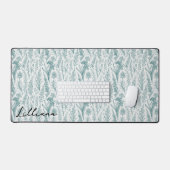 Moderne  Bloemen Groene Wildflower Aangepaste Naam Bureaumat (Keyboard & Muis)