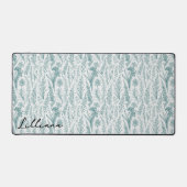 Moderne Bloemen Groene Wildflower Aangepaste Naam Bureaumat (Voorkant)