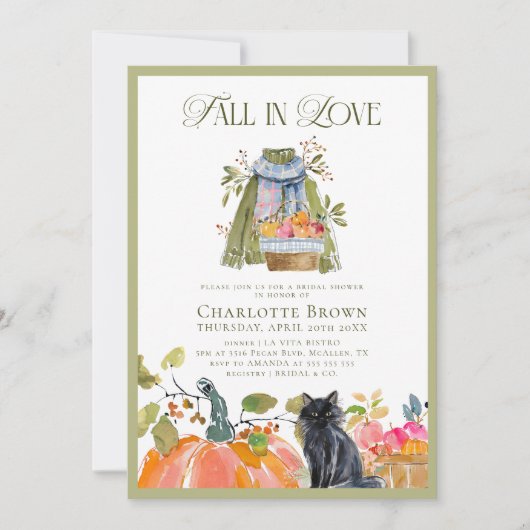 Moderne Bloemen Herfst in Liefde Vrijgezellenfeest Kaart (Voorkant)