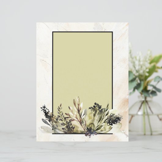 Moderne Bloemen Houtskool Tekening Scrapbook Papie (Staand voorkant)