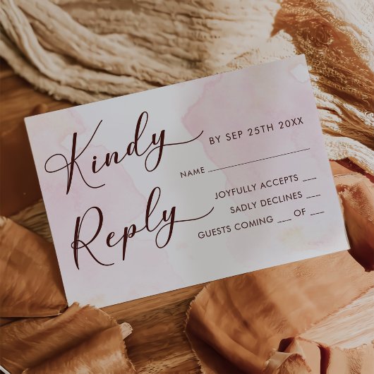 Moderne  Bloemen Huwelijk RSVP Kaart