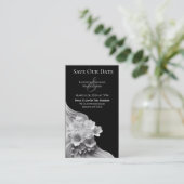 Moderne Bloemen Huwelijk-Zwart en Wit Visitekaartje (Staand voorkant)