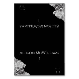 Moderne Bloemen Huwelijk Zwart en Wit Vlees Icon Kaart