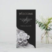 Moderne Bloemen Huwelijk Zwart-wit (Staand voorkant)